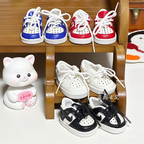 棉花娃娃鞋子20cm公仔运动鞋板鞋帆布鞋玩偶配饰换装潮百搭系带鞋