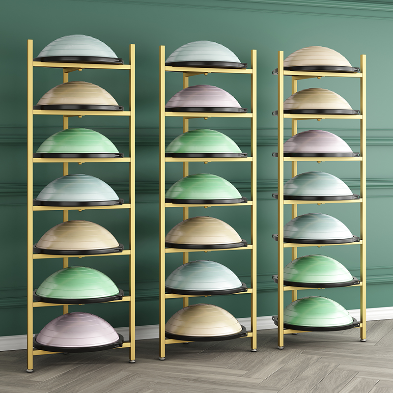 多层波速球收纳架私教室置物架瑜伽球半圆球架平衡球展示架整理架