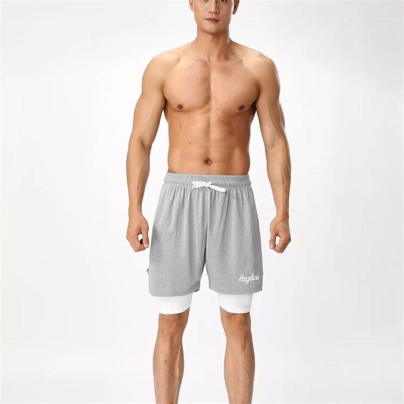 特大码300斤美式不过膝四分裤男夏季篮球训练假两件运动健身短裤2