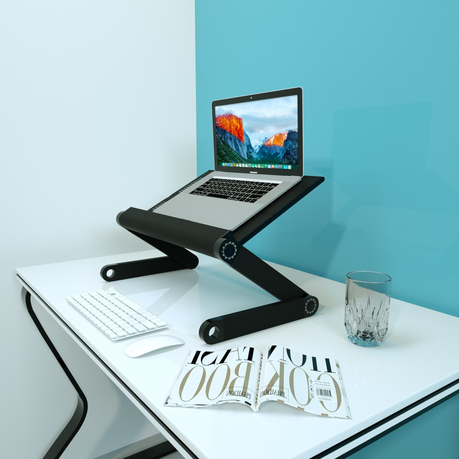 笔记本支架桌面办公室电脑升降散热器立J式架子增高垫底座折叠式