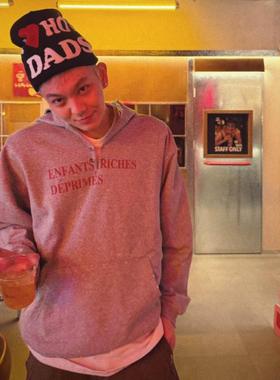 CTST美式RAZY忧郁的富二代别针小众美式潮牌设计感情侣连帽衫卫衣