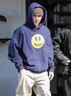 CTST美式Drew笑脸加绒连帽卫衣新款秋冬休闲时尚男女情侣款上衣