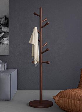 衣实木挂胡桃木质落地卧室挂衣F77H6M9T架意衣式简易服架客厅立式