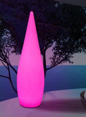 户外LDE发光院灯柱落七彩景观庭草坪圆柱炮弹水滴路TM-64156引灯