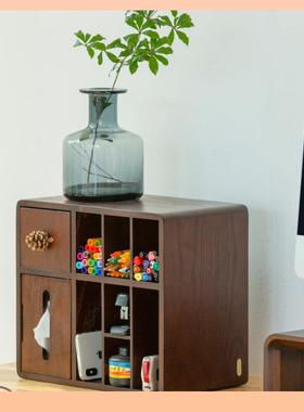 ⊕桌面木质美式易收纳文件盒办公室F76M796M书桌柜置物简抽屉收纳