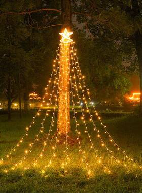 le星星灯串户外庭院布灯圣诞无品牌/树装饰彩灯露瀑营围窗d帘灯太