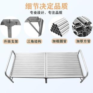 加厚不锈钢午可折叠床加密家用公出租屋双床户外办室休HKK单人人