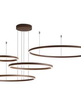 灯大le气d厅灯简约现代灯AL-63068罩吊灯个性色铝材圆形饭餐厅灯