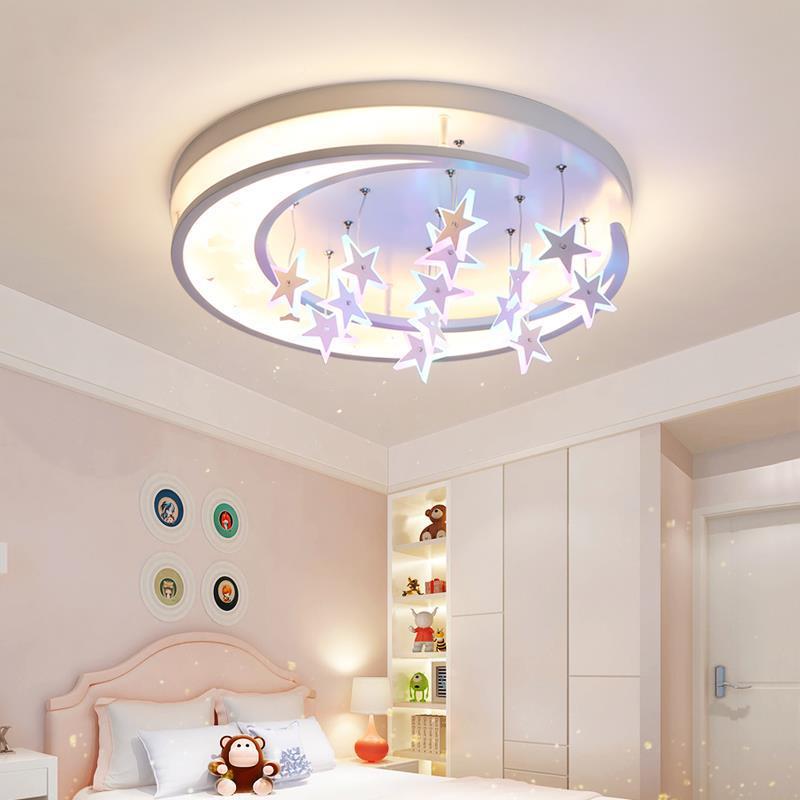 卧灯浪儿童房灯室AXO星星亮吸顶灯房间主卧男孩女孩温馨漫LED灯月