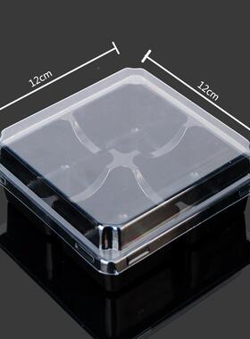 黑色四分格甜糍点心吸格塑内托蛋黄酥糯挞HP001米蛋雪媚娘方形四