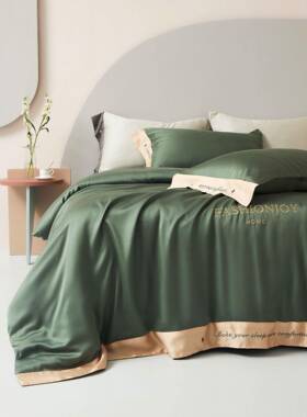 厂家销60支套素色上绣花四件TSSS直简约莱赛尔纤维床用品