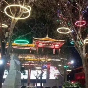 饰灯防水光环灯路边装 led挂树圆圈灯户外树上装 饰灯光节许愿灯