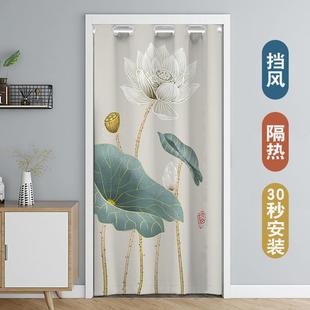保暖防风棉免打孔卧室厕所厨房屏风遮挡帘子防寒布 门帘隔断帘冬季
