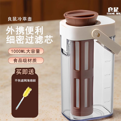 良鼠咖啡冷萃壶家用冷萃杯便携冷泡果茶壶大容量冰箱冷水壶冷萃瓶