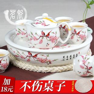陶瓷茶壶套装 茶杯套装 青花瓷茶具泡茶双层功夫茶具大号家用整套