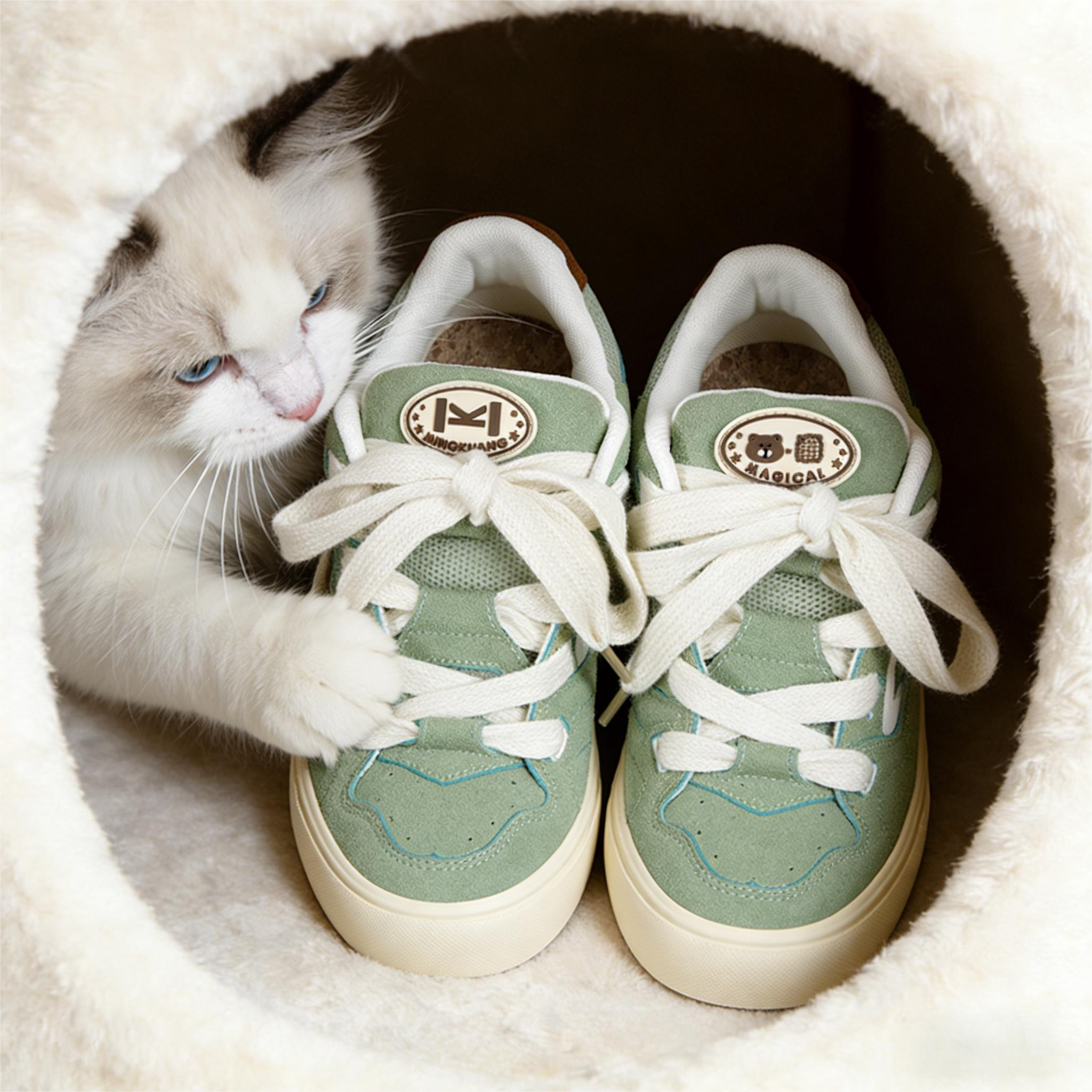 咪酱MEJON美式复古面包鞋女春季百搭厚底休闲鞋耐磨板鞋,女鞋,时尚休闲鞋,淘宝优惠券,粉丝福利购,淘宝优惠卷