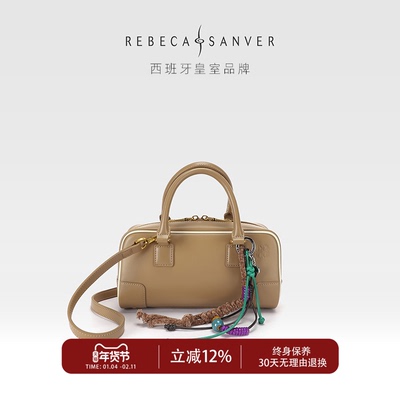 莫奈花园保龄球包真皮通勤斜挎包