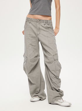 【王楚然同款】RURE 立裁结构设计款弯刀裤工装裤女夏穿搭休闲裤