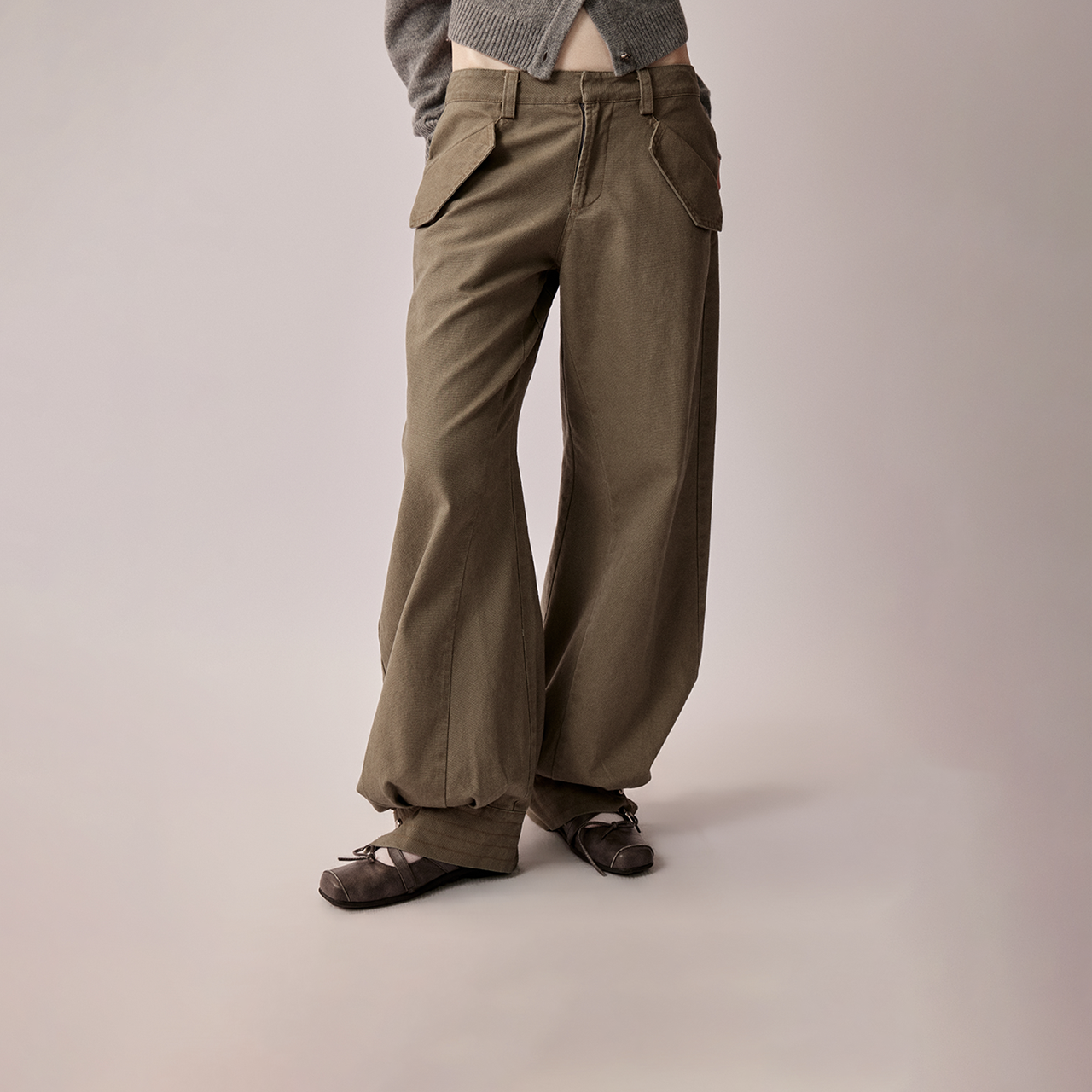 【秋鱼奈橙菜同款】RURE棉质休闲复古束脚裤卡其宽松裤低腰时髦裤,女装/女士精品,休闲裤,淘宝优惠券,粉丝福利购,淘宝优惠卷