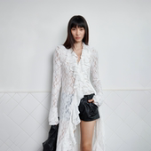 RURE复古荷叶边蕾丝连衣裙白色长裙秋季 流行风格 连身裙子2026流行