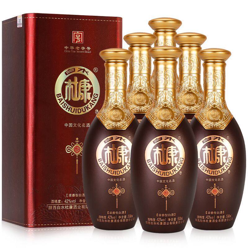 白水杜康福酒浓香型白酒42度500ml*6瓶整箱纯粮食酒正宗原浆送礼