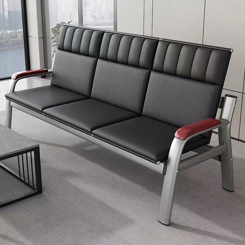 接待室办公沙发茶几组合简约现代商务会客简易办公室排椅沙发三位