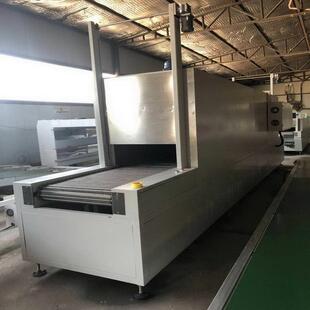 保定市友威网链式流水线烘干箱视频 工业涂装固化烘箱