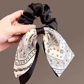 法式 飘带蝴蝶结发圈女新款 高级感缎面头绳气质扎头发皮筋发绳头饰