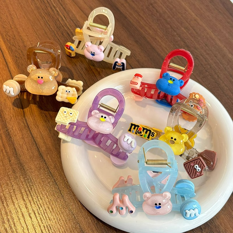 高级感小熊抓夹女2025新款卡通可爱少女夹子头饰发夹后脑勺鲨鱼夹,饰品/流行首饰/时尚饰品新,发饰,淘宝优惠券,粉丝福利购,淘宝优惠卷