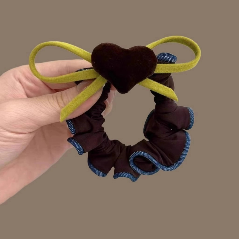 韩国东大门ins高档发圈 蝴蝶结爱心发绳 高级懒庸丸子头马尾皮筋