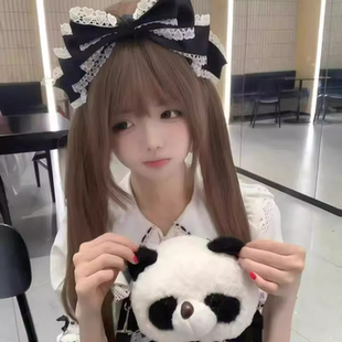 夏日茶会lo配饰洛丽塔大蝴蝶结头饰手作黑色kc发饰Lolita发夹优雅