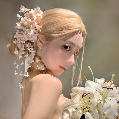 铃兰花朵流苏发夹新款复古