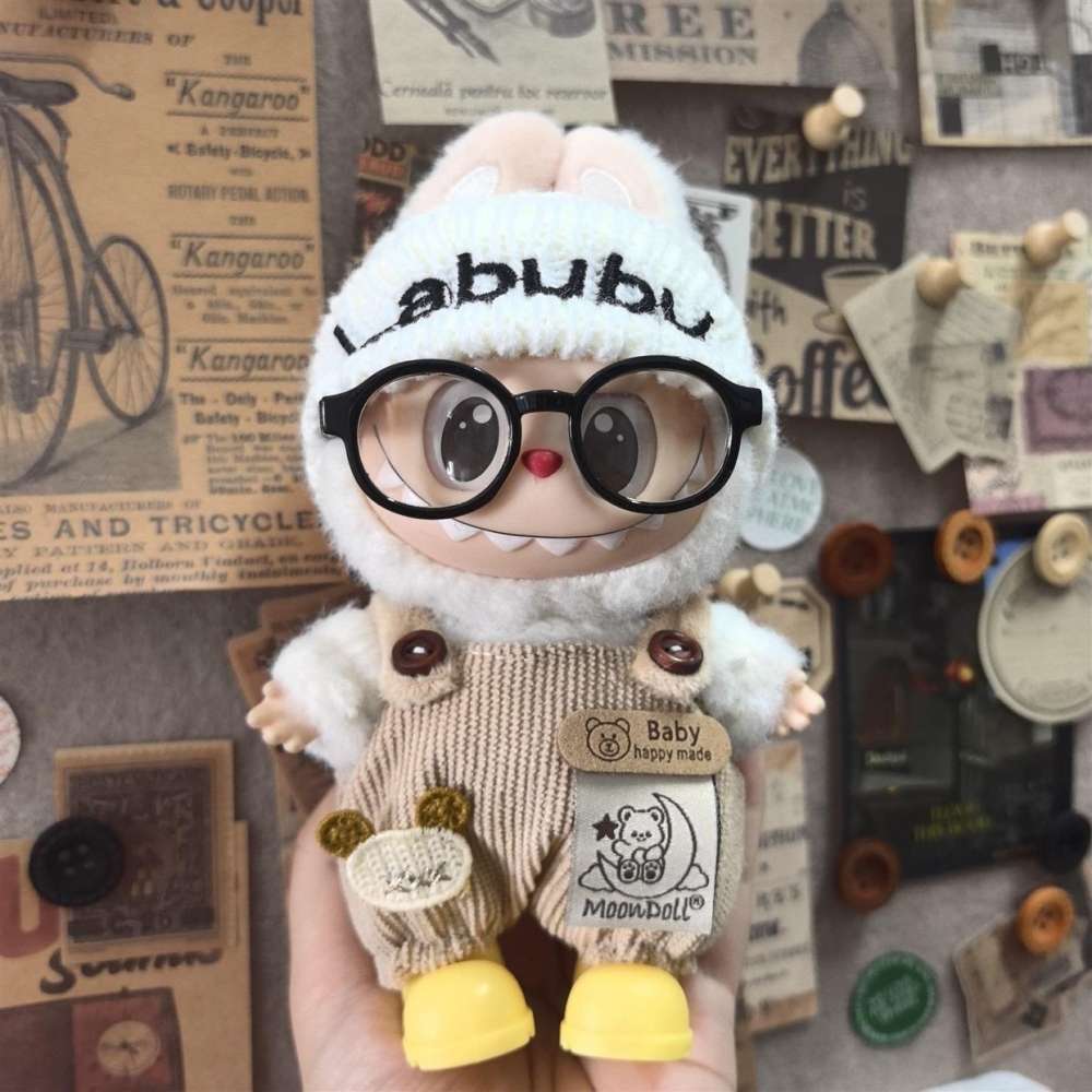 拉布布玩偶正品labubu公仔娃衣