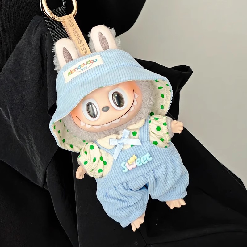 拉布布玩偶正品labubu公仔娃衣