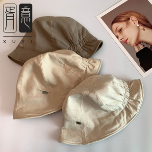 户外出游度假轻薄渔夫帽女春夏休闲百搭盆帽时尚显脸小遮阳水桶帽