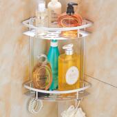 卫生间置物架浴室三角储物洗手间壁挂式 厕所洗澡间收纳免打孔免钉