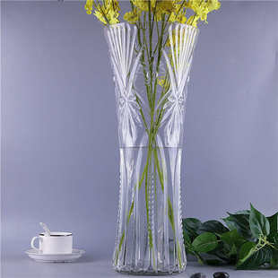 特大号花瓶玻璃透明大口径高50cm插花大号客厅摆件水培富贵竹落地