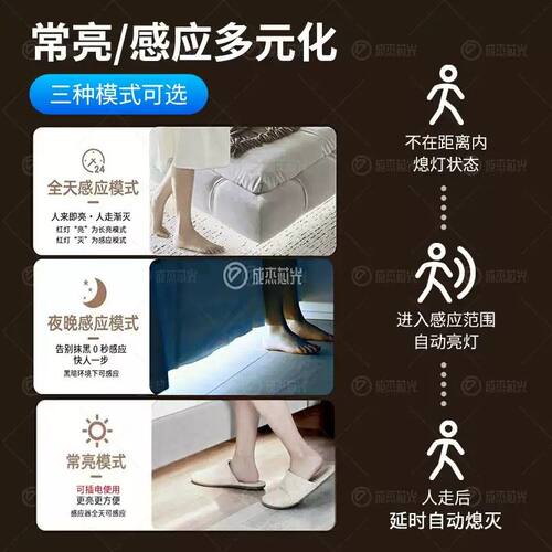 人体感应灯带电池盒款 可插电剪裁室内装饰灯自粘LED霓虹灯免布线