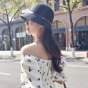 艾达精品一号 帽子女夏天百搭遮阳帽防晒休闲百搭草帽出游渔夫帽