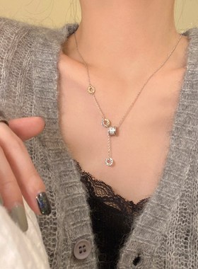 纯银项链女小众设计感颈链轻奢高级感简约百搭锁骨链2024年新款潮