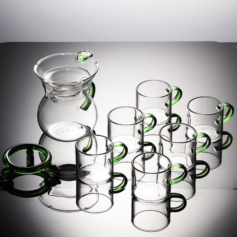玻璃小茶杯耐热家用功夫茶具套装透明单个主人杯子加厚带把6只装,餐饮具,茶杯,淘宝优惠券,粉丝福利购,淘宝优惠卷