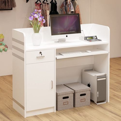 收银台柜a台简约现代超市美容院小型吧台服装店前台接待台店铺木