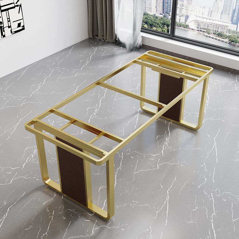 金属碳素钢烤漆桌腿支架办公桌架大理石岩板茶台T底座茶几餐桌脚