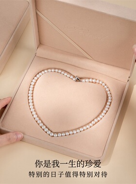 淡水珍珠项链女纯银串珠颈链锁骨链吊坠送妈妈款婆婆高档生日礼物