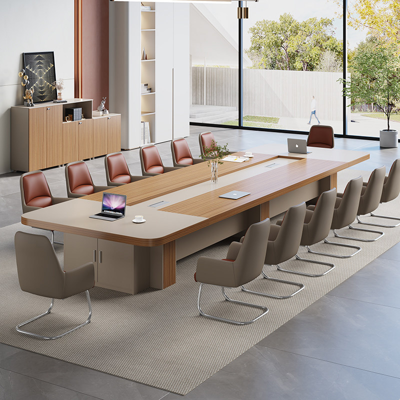 会议桌长桌简约现代大型接待桌洽谈培训桌条形板式U会议室桌椅组