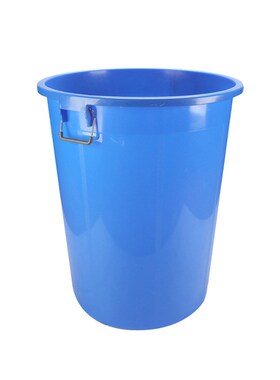 塑料水桶加厚380L蓝白色带盖工业大容量储水桶圆桶化工胶桶