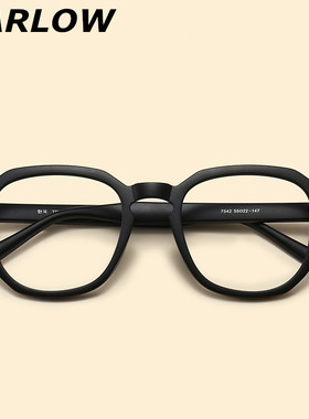 磨砂黑色眼镜框男女大脸近视可配度数素颜装饰显瘦眼镜大框眼镜架