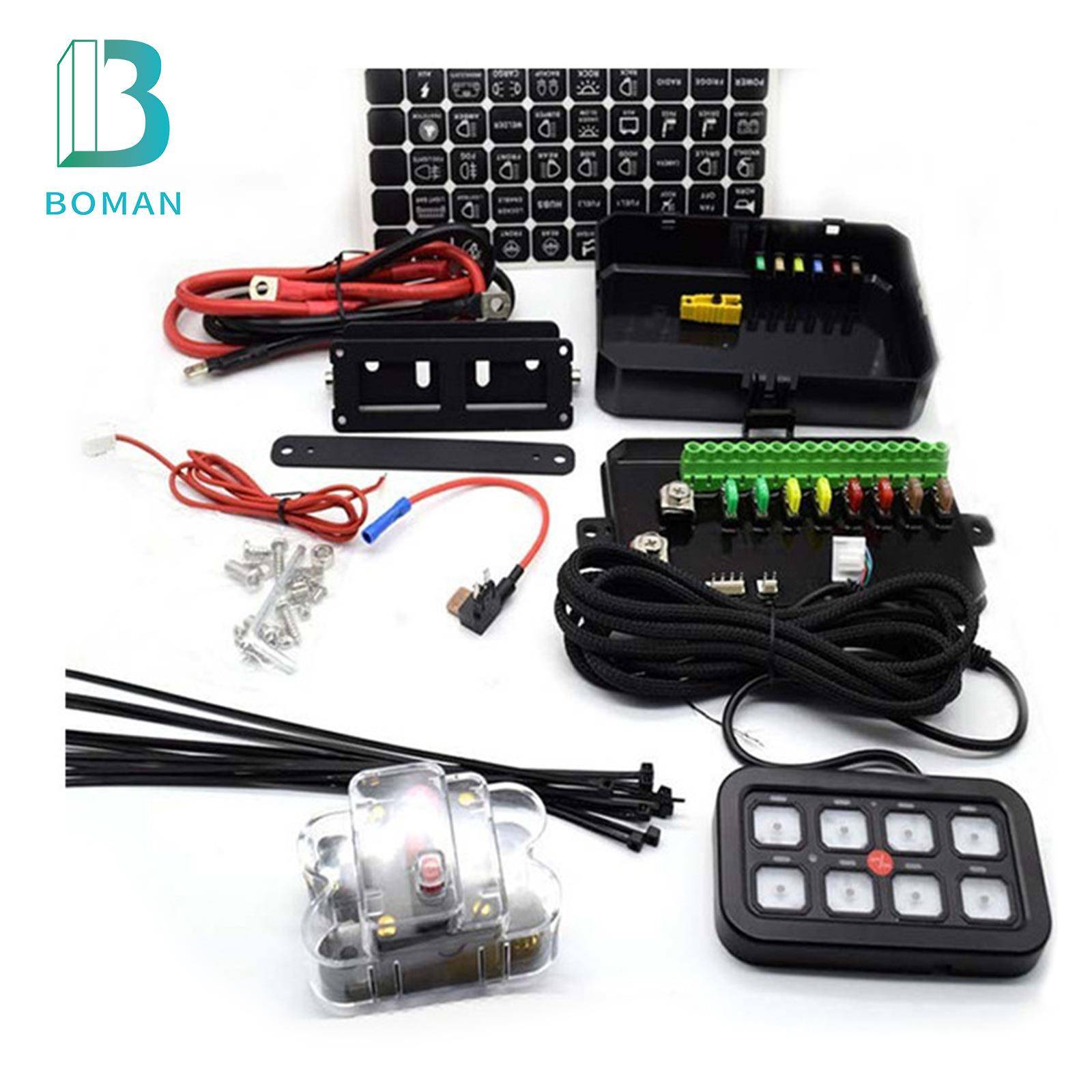 牧马人越野改装8位按键触控开关面板带光感电子继电器系统控制盒