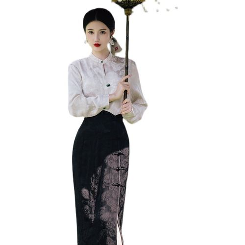 速发新中式民国风半裙春旗袍套装满月酒穿搭宝宝周岁宴妈妈礼服