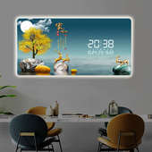 万年历LED电子钟时钟挂墙钟表客厅2025新款 壁挂家用时尚 日历挂钟